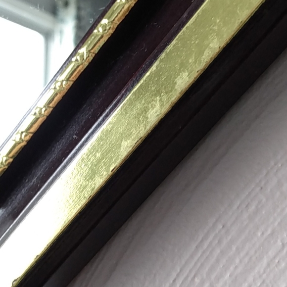 Home Interiors Octagon Mahogany gold accents mirror - Picture 11 of 15